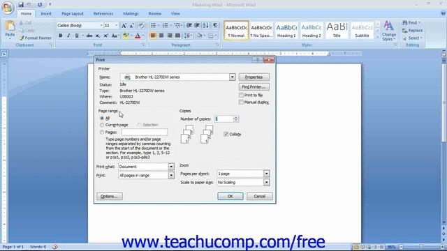 Word 2007 Tutorial Printing Documents- 2007 Only Microsoft Training Lesson 9.3 смотреть онлайн