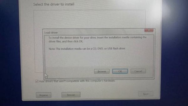 We couldn't find any drives To get a storage driver Click load driver