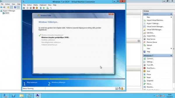 installation of Windows 7 in Hyper-v 3.0 (Server 2012)