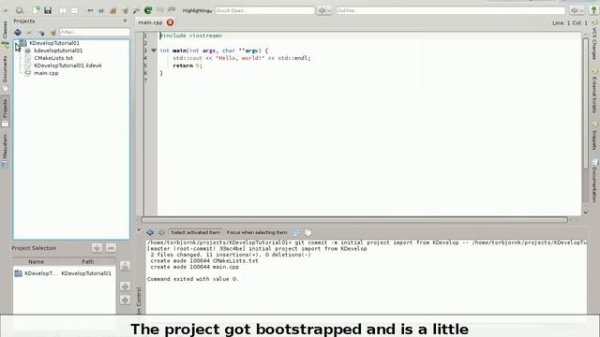 KDevelop Tutorial #1 - Creating CMake-based C/C++ Project from Template