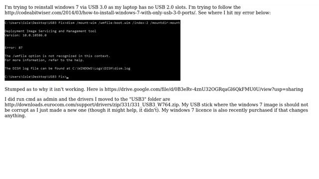 Error 87: wmfile option is not recognized in this context смотреть онлайн