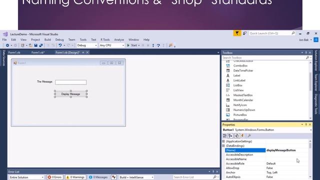 CIS-119 Lecture - Introduction to Visual Basic смотреть онлайн