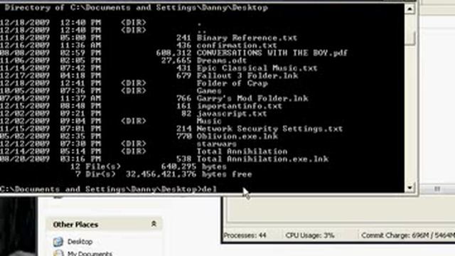 Delete Files Using the Windows XP Command Prompt смотреть онлайн
