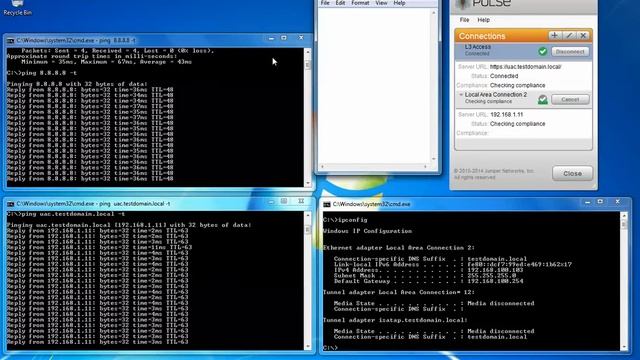 Junos Pulse with L2 and L3 UAC Connection on Windows 7 смотреть онлайн