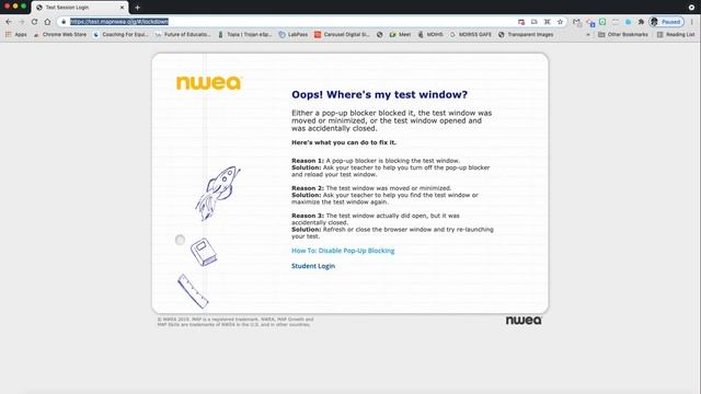 Allow NWEA lockdown browser (unblocking pop-up window for the lockdown testing window). смотреть онлайн
