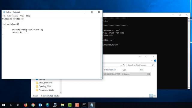 Installing VS Community 2019 and writing "hello world" in C смотреть онлайн