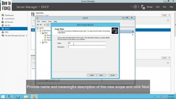 DHCP Configuration on Windows Server 2012 R2
