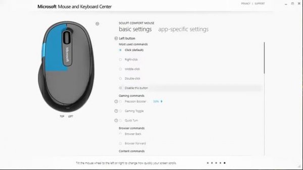 Microsoft Mouse and Keyboard Center - Sculpt Comfort Mouse