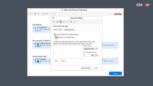 Add New File Types in Stellar Data Recovery Professional for Windows смотреть онлайн