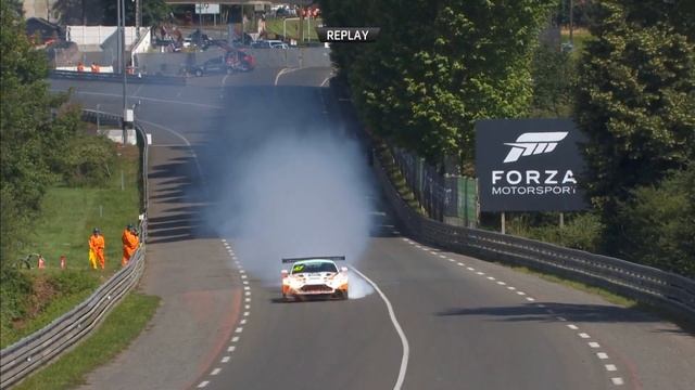 Aston Martin Racing Le Mans Festival 2018. Circuit de la Sarthe. Final Lap Tyre Blow | Spins смотреть онлайн