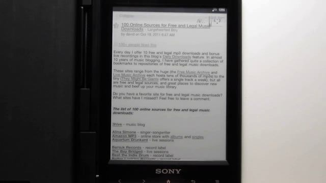 Sony Reader Wi-Fi (PRS-T1) Web Browser And Library EBooks Review