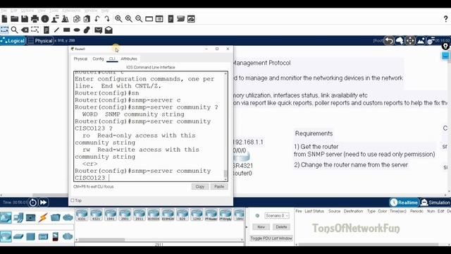 ►SNMP Configuration PACKET TRACER I CISCO CCNA I SNMP-server community CISCO123 RW I смотреть онлайн