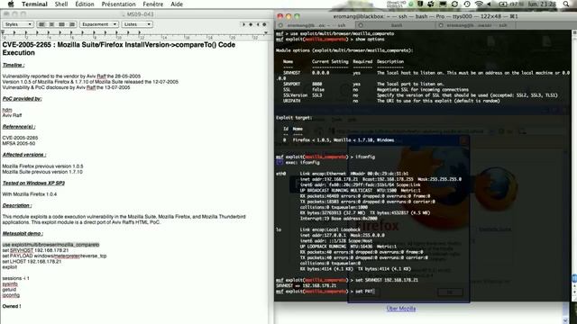 CVE-2005-2265 : Mozilla Suite/Firefox InstallVersion compareTo() Code Execution смотреть онлайн