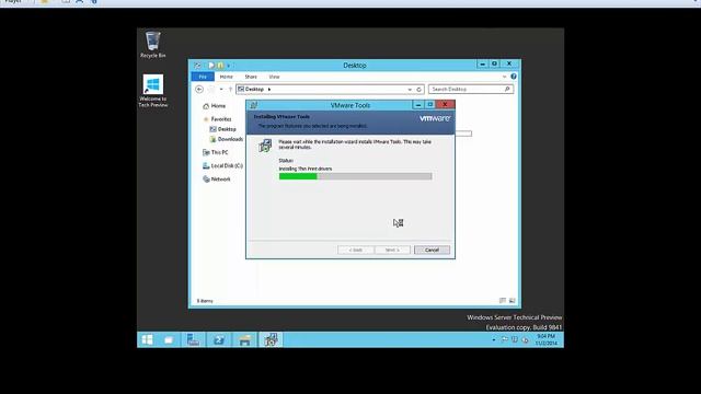 How to install VMWare Tools in Windows Server 2016 Technical Preview смотреть онлайн
