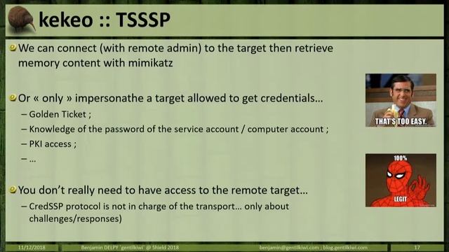 Shield 2018: You (Dis)Liked Mimikatz? Wait For Kekeo смотреть онлайн