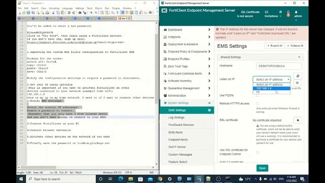 Activate FortiClient Web Filter using FortiClient EMS смотреть онлайн