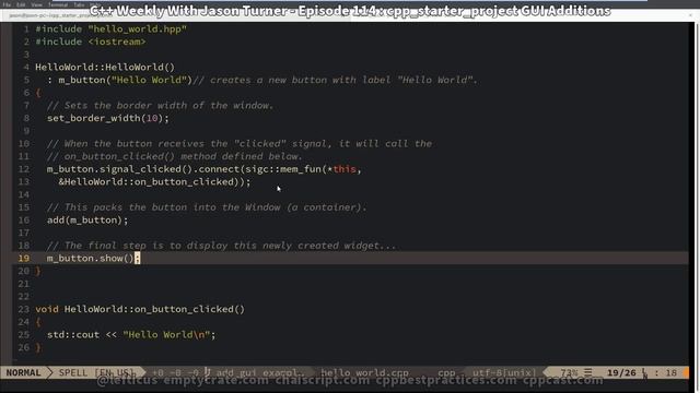 C++ Weekly - Ep 114 - cpp_starter_project GUI Additions смотреть онлайн