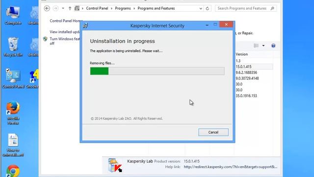 Uninstall Kaspersky Internet Security 2015 on Windows 8 смотреть онлайн