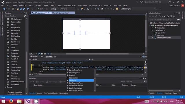 WPF Watermarked TextBox Tutorial смотреть онлайн