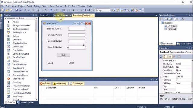 P4 | Windows Application to Find Average and Percentage of 4 Numbers & Display Result on Label смотреть онлайн