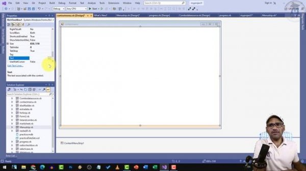 L27- VB.Net ContextMenuStrip Control | Windows Forms Application | creating a right click menu item