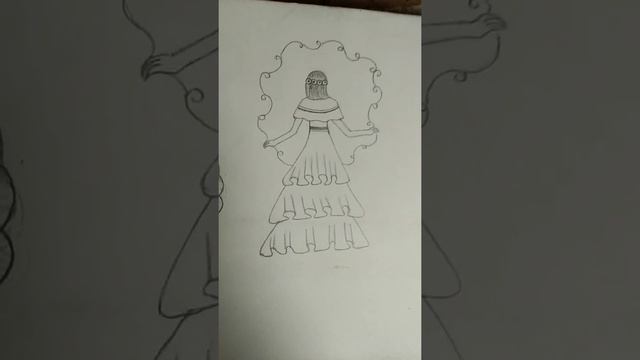 how to draw girl with Beautiful dress looking out of window pencil drawing tutorial for beginners смотреть онлайн