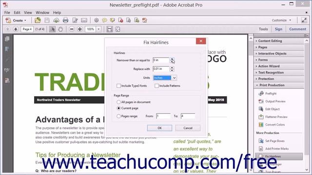 Correcting Hairlines - Adobe Acrobat XI Training Tutorial Course смотреть онлайн