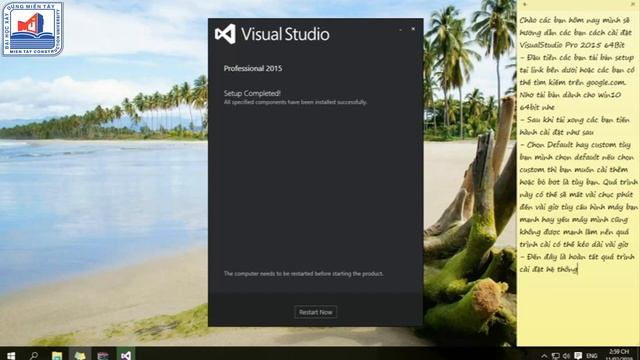Hướng Dẫn Cài Đặt Visual Studio 2015 windows 10 64 bit ĐH Xây Dựng Miền Tây смотреть онлайн