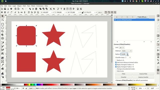 Inkscape | Corners Path Effect смотреть онлайн