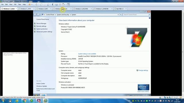 WIN 7 LITE trên máy ảo смотреть онлайн