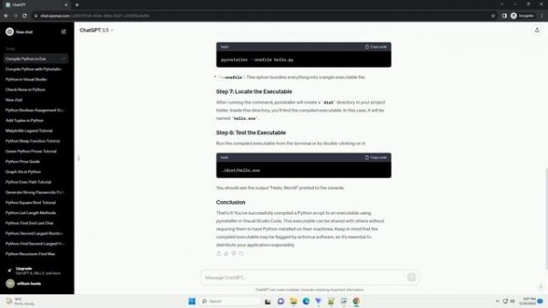 how to compile python to exe in visual studio code
