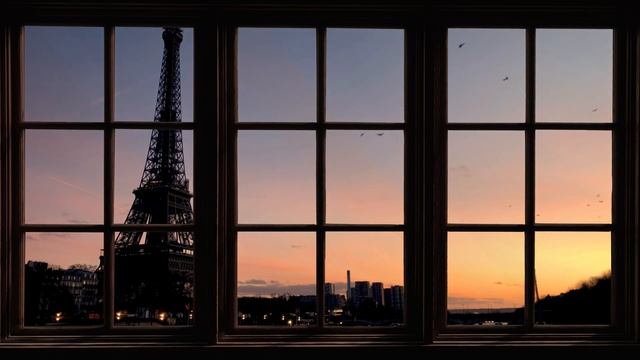 Sunset in Paris window view - Relaxing, Calming, Ambience, cosy смотреть онлайн