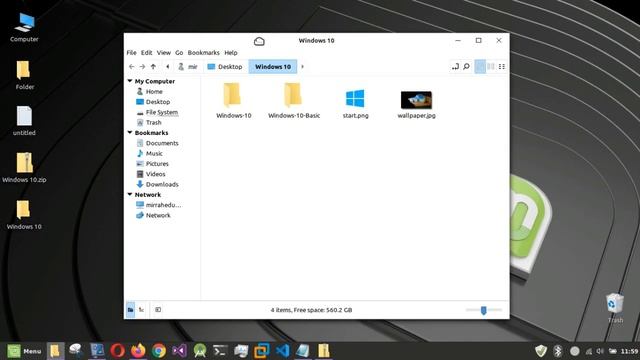 Windows 10 Theme for Linux Mint 20 I Linux Customization смотреть онлайн