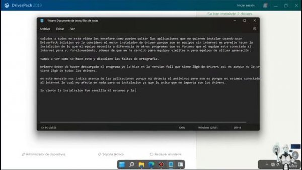 Instalación de Drivers en modo offline con DriverPack Solution (disculpen las faltas de ortografía