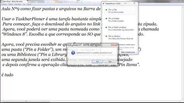 Windows 7: Como fixar pastas e arquivos na Barra de tarefas смотреть онлайн