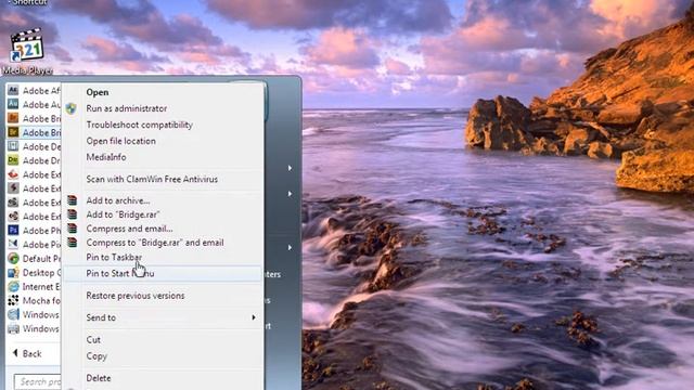 Windows 7 Pin to Start Menu смотреть онлайн