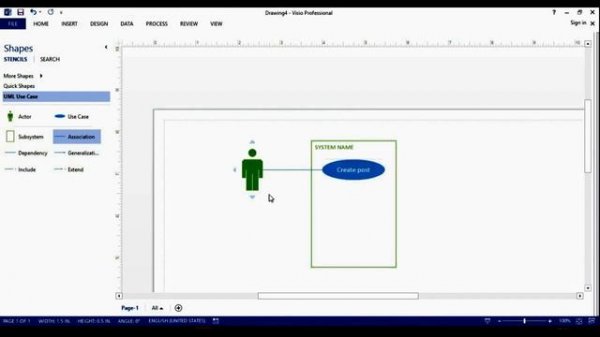 How to create use case diagram with VISIO (example with blog system) | UML