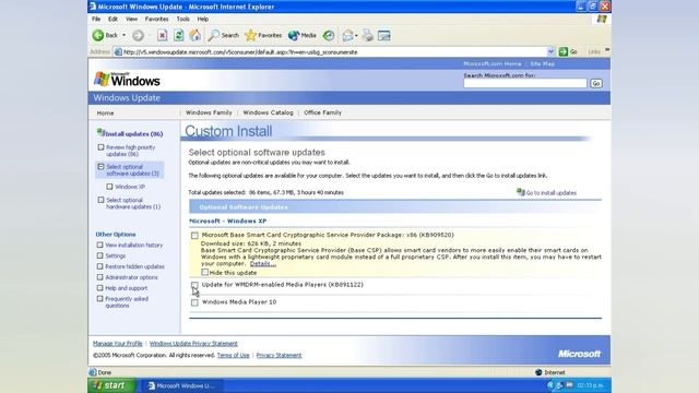 Windows Update v5 on Windows XP SP1a (with Custom Categories and Descriptions) смотреть онлайн
