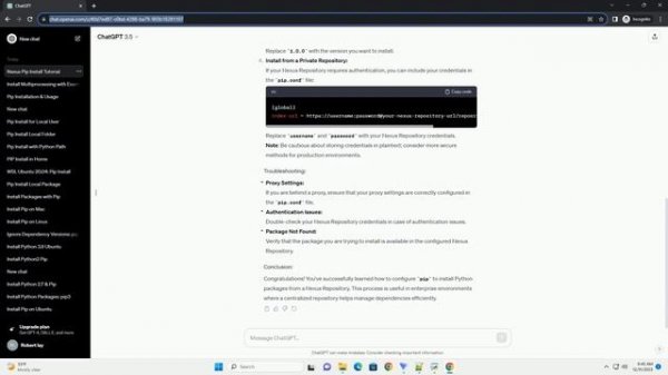 how to pip install from nexus
