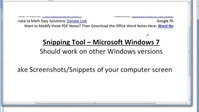 How to Use the Snipping Tool with Microsoft Windows 7 смотреть онлайн