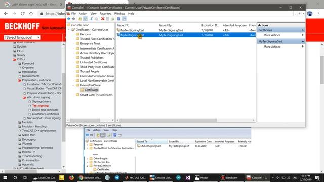 How to sign X64 Driver Beckhoff TwinCat3 смотреть онлайн