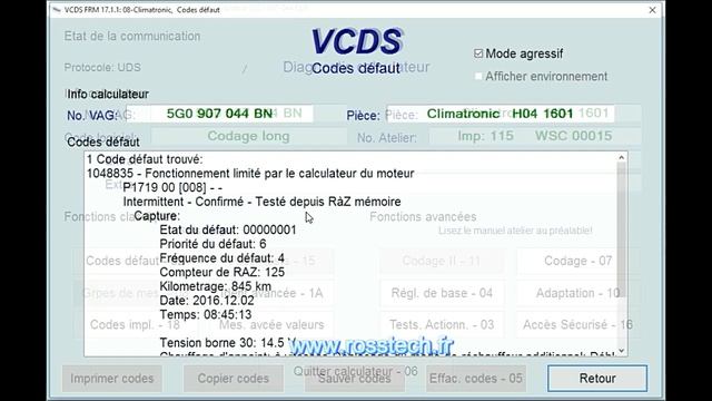 Démonstration VCDS en français - www.rosstech.fr смотреть онлайн