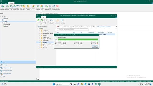 Backup Management: Veeam File Restore Test смотреть онлайн