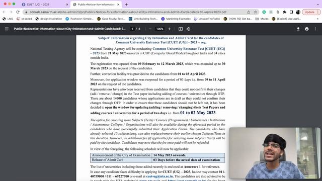CUET Update: Correction Window Open Till Tomorrow! Admit Card Release Date смотреть онлайн
