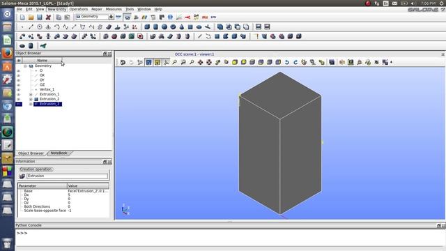 Lesson 1 - Basic of Salome Platform. Extrusion смотреть онлайн