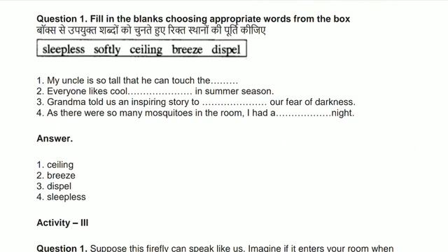 (ques & ans) "Firefly in my room" Class 5 English rajasthan board смотреть онлайн