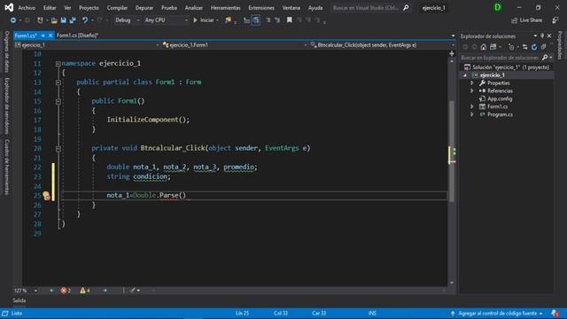 Calculando el promedio de 3 notas | condición del estudiante en Visual Studio 2019 смотреть онлайн