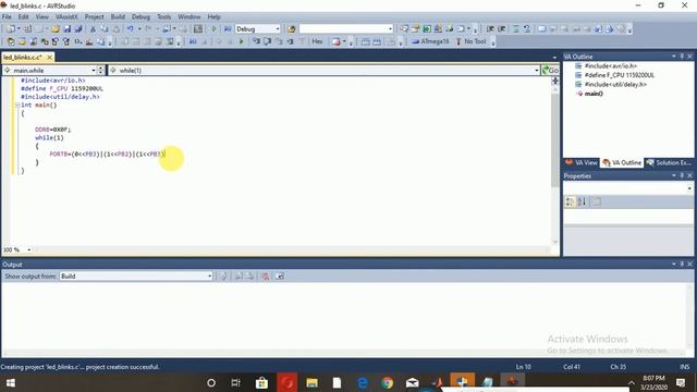 LED BLINK PROGRAM |AVR STUDIO atmega16 смотреть онлайн