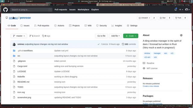 penrose (0.1.5) - a rust tiling window manager смотреть онлайн