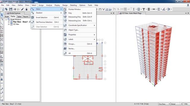 How to create Automatic Meshing in Etabs (011) смотреть онлайн